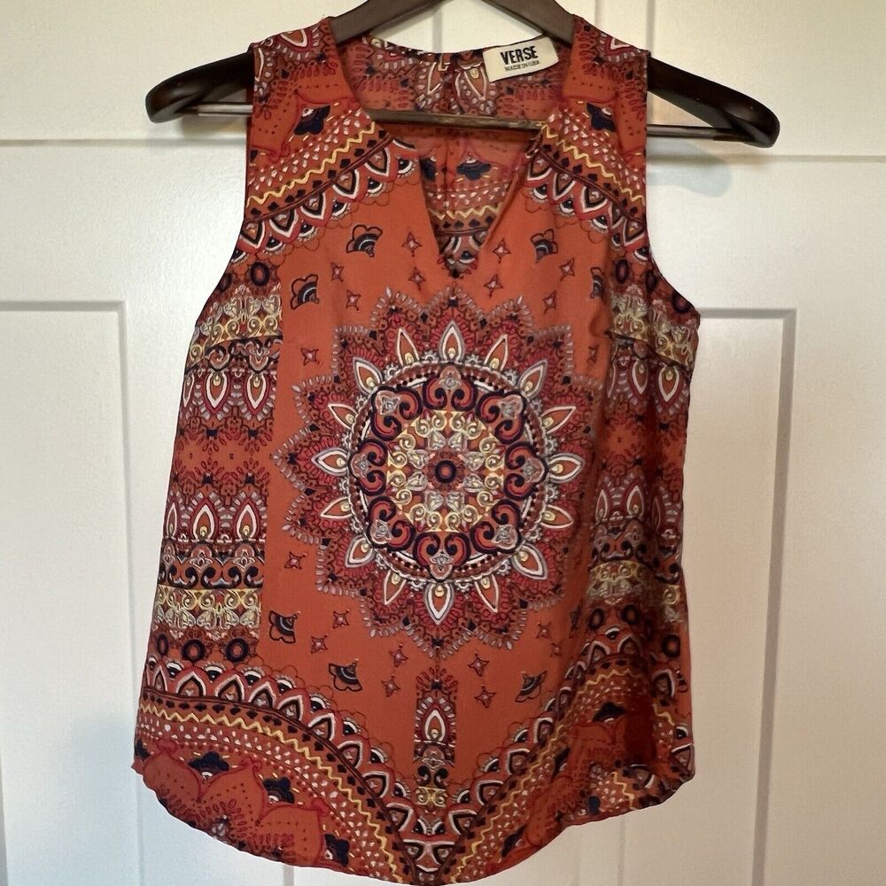 VERSE Women's Medium Sleeveless Top Paisley Print Size XS Made in USA